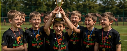 Tournament winners with trophy